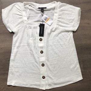 NWT Cable & Gauge Button Front Short Sleeve Top